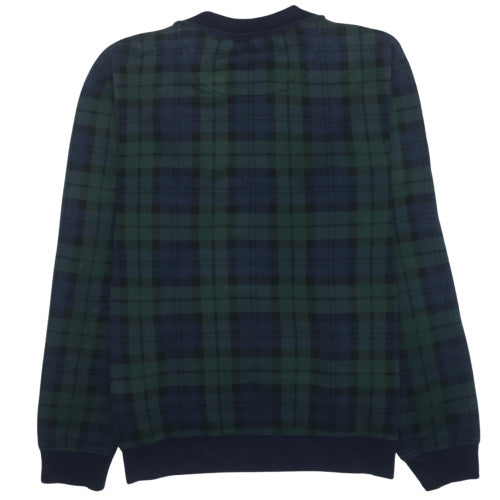 Ralph Lauren Men's Green Check 1/2 Zip Fleece Sweatshirt XL