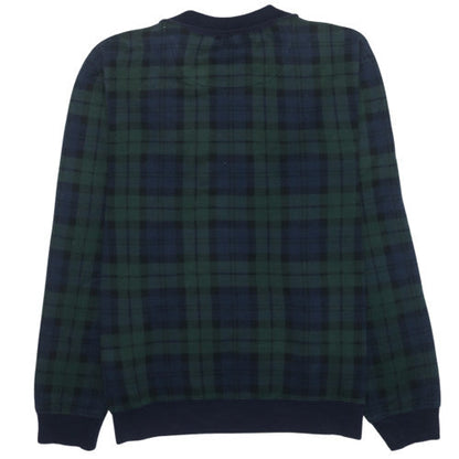 Ralph Lauren Men's Green Check 1/2 Zip Fleece Sweatshirt XL