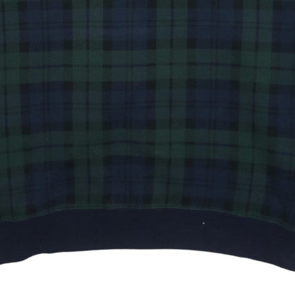 Ralph Lauren Men's Green Check 1/2 Zip Fleece Sweatshirt XL