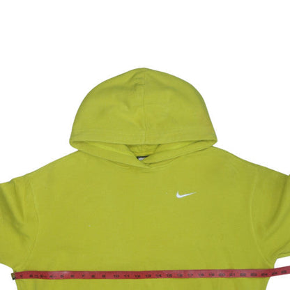 Nike Womens Yellow Pullover Hoodie Cotton Blend M Relaxed Fit