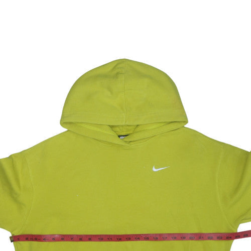 Nike Womens Yellow Pullover Hoodie Cotton Blend M Relaxed Fit