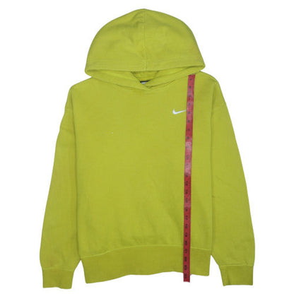 Nike Womens Yellow Pullover Hoodie Cotton Blend M Relaxed Fit