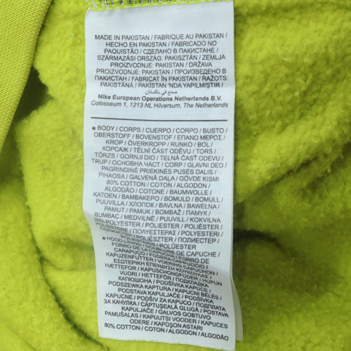Nike Womens Yellow Pullover Hoodie Cotton Blend M Relaxed Fit