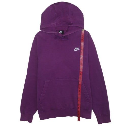 Nike Womens Purple Pullover Hoodie L Cotton Blend Casual Sweatshirt
