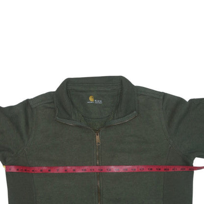 Carhartt Men Green XL Full Zip Sweatshirt Fleece High Neck