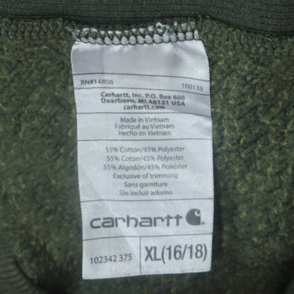 Carhartt Men Green XL Full Zip Sweatshirt Fleece High Neck
