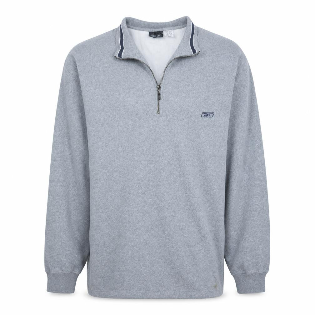 Reebok Mens Grey XX-Large 1/4 Zip Pullover Sweatshirt