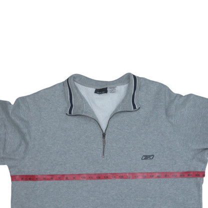 Reebok Mens Grey XX-Large 1/4 Zip Pullover Sweatshirt