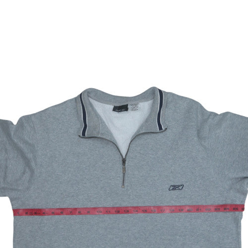 Reebok Mens Grey XX-Large 1/4 Zip Pullover Sweatshirt