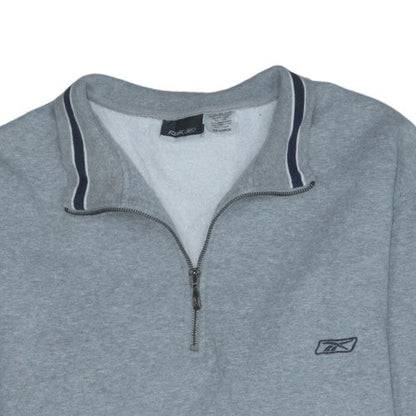Reebok Mens Grey XX-Large 1/4 Zip Pullover Sweatshirt