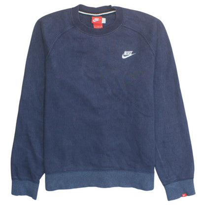 Nike Men's Navy Blue Crew Neck Sweatshirt M Cotton Blend