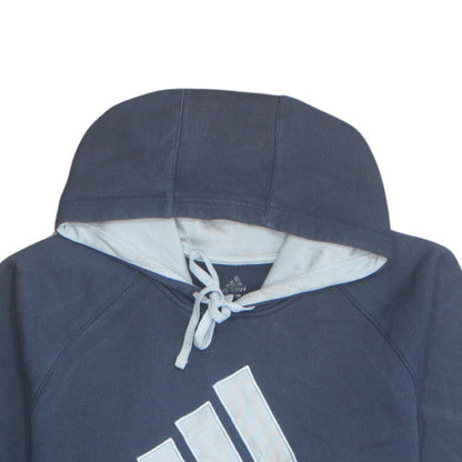 Adidas Men's Blue Pullover Hoodie Size M Sports Logo Fleece