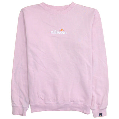 Ellesse Womens Pink Cotton Crew Neck Pullover Sweatshirt UK 12