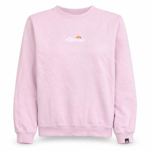 Front view of Ellesse women’s pink cotton crew neck pullover sweatshirt uk 12