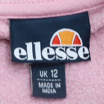 Ellesse Womens Pink Cotton Crew Neck Pullover Sweatshirt UK 12