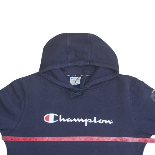 Champion Men's Navy Blue Pullover Hoodie L Logo Athleticwear
