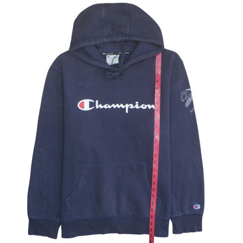 Champion Men's Navy Blue Pullover Hoodie L Logo Athleticwear