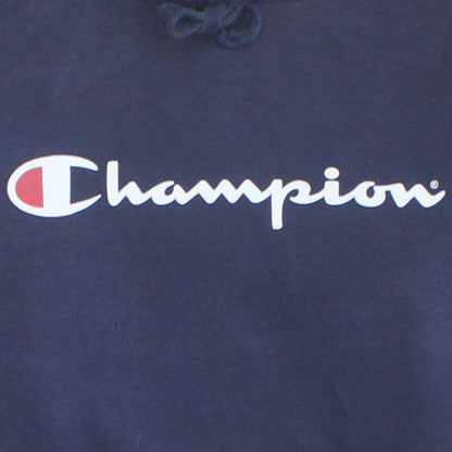 Champion Men's Navy Blue Pullover Hoodie L Logo Athleticwear