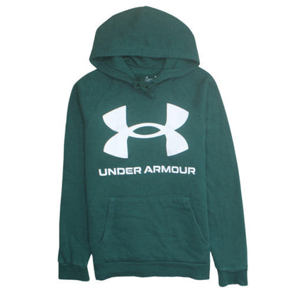 Under Armour Men's Green Pullover Hoodie M Logo Sports Fleece