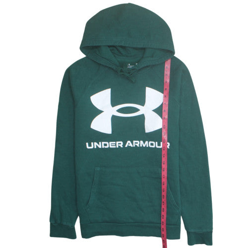 Under Armour Men's Green Pullover Hoodie M Logo Sports Fleece
