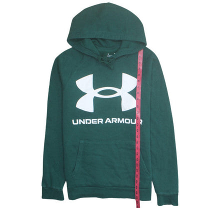 Under Armour Men's Green Pullover Hoodie M Logo Sports Fleece
