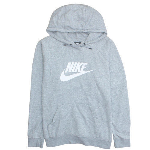 Nike Men's Grey XL Pullover Hoodie with Logo and Pockets