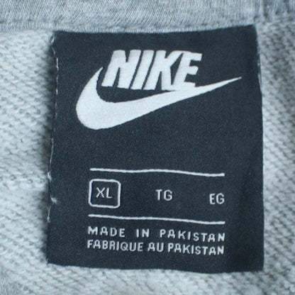 Nike Men's Grey XL Pullover Hoodie with Logo and Pockets