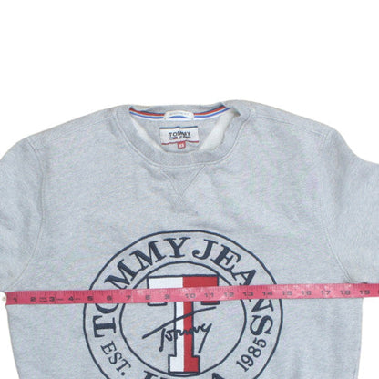 Tommy Jeans Men's Grey XS Crew Neck Logo Sweatshirt