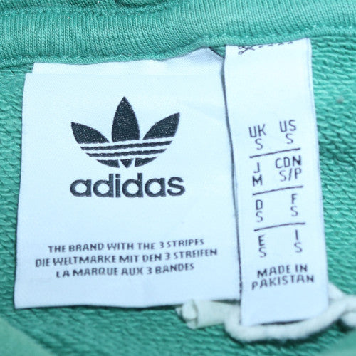 Adidas Men’s Green Pullover Hoodie Size S Regular Fit Fleece