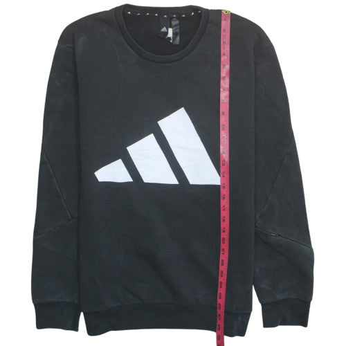 Adidas Men's Black Crew Neck Pullover Sweatshirt L Sports Fleece