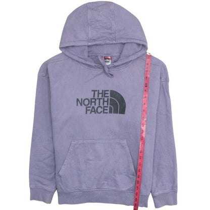 The North Face Womens Purple Pullover Hoodie Size L Cotton Logo Casual
