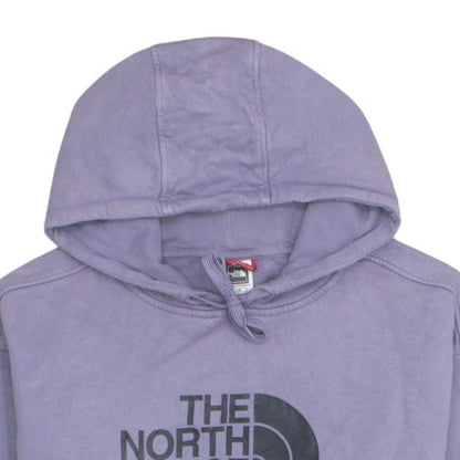 The North Face Womens Purple Pullover Hoodie Size L Cotton Logo Casual