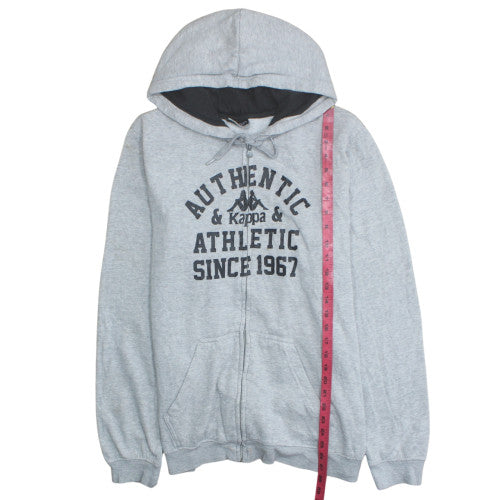 Kappa Men's Grey XL Full Zip Hoodie Sweatshirt Athletic Style
