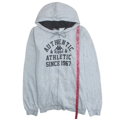 Kappa Men's Grey XL Full Zip Hoodie Sweatshirt Athletic Style