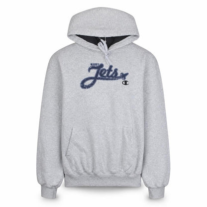 Champion Men's Grey Pullover Hoodie Medium Graphic Sportswear