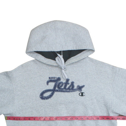 Champion Men's Grey Pullover Hoodie Medium Graphic Sportswear