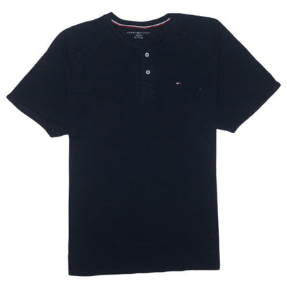 Tommy Hilfiger Men's Navy Henley Short Sleeve T-Shirt XL Cotton