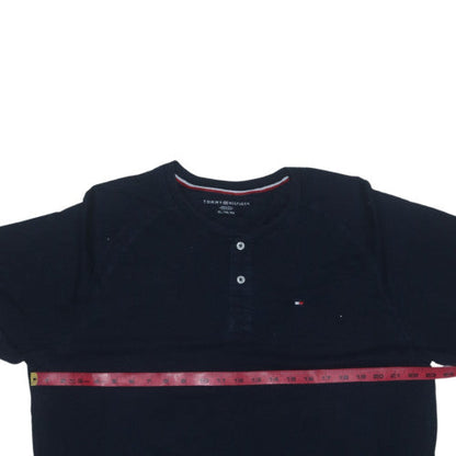 Tommy Hilfiger Men's Navy Henley Short Sleeve T-Shirt XL Cotton