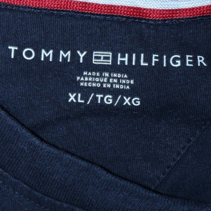 Tommy Hilfiger Men's Navy Henley Short Sleeve T-Shirt XL Cotton