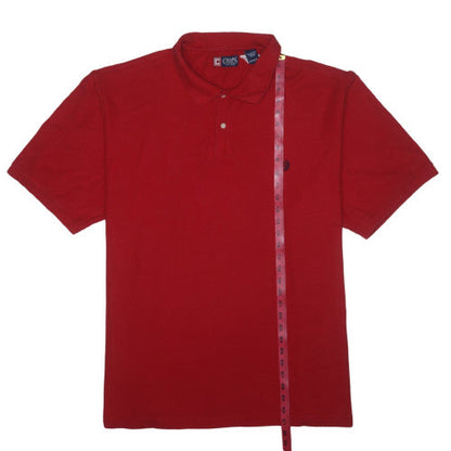 Chaps Men's Red 4XLT Cotton Short Sleeve Polo Shirt