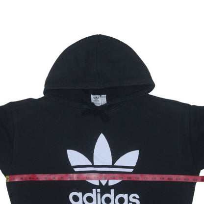 Adidas Womens Black 14 Pullover Hoodie with Logo Print