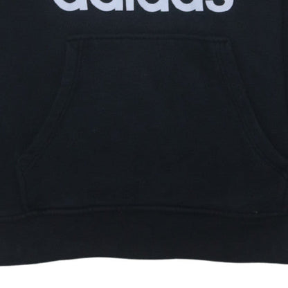 Adidas Womens Black 14 Pullover Hoodie with Logo Print