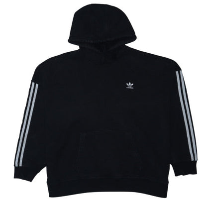 Adidas Womens Black Size 14 Pullover Hoodie with Stripe Detail