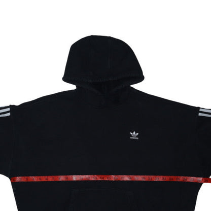 Adidas Womens Black Size 14 Pullover Hoodie with Stripe Detail