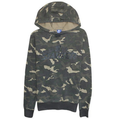Starter Men's Green Camouflage Pullover Hoodie Medium Fleece