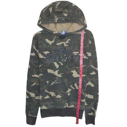 Starter Men's Green Camouflage Pullover Hoodie Medium Fleece
