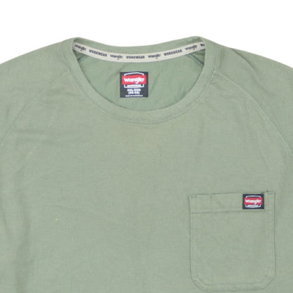 Wrangler Workwear Men's Green 2XL Crew Neck Short Sleeve T-Shirt