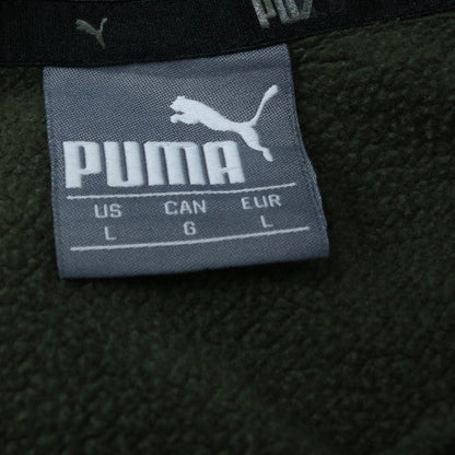 Puma Men’s Green Pullover Hoodie L Fleece Logo Sportswear
