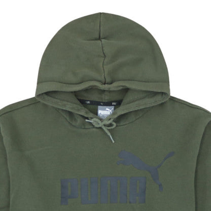 Puma Men’s Green Pullover Hoodie L Fleece Logo Sportswear