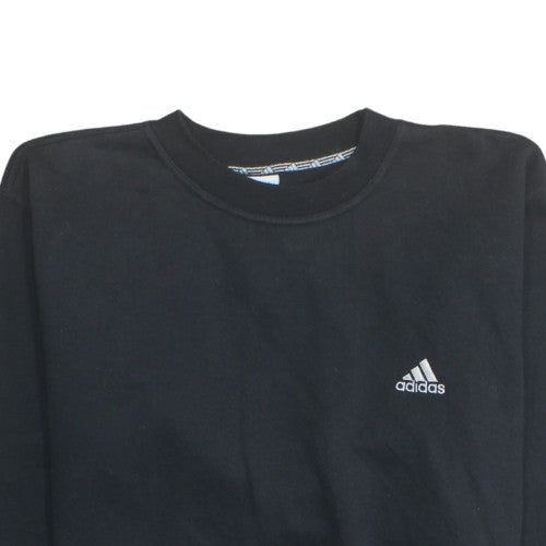 Adidas Men's Black Crew Neck Sweatshirt Size L Classic Pullover